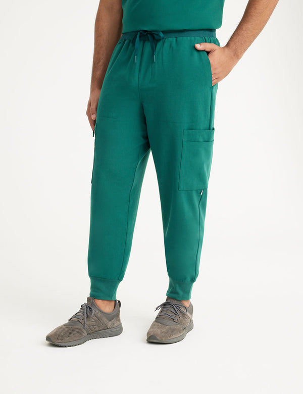 Men's 10-Pocket Jogger Scrub Pants - Hunter Green