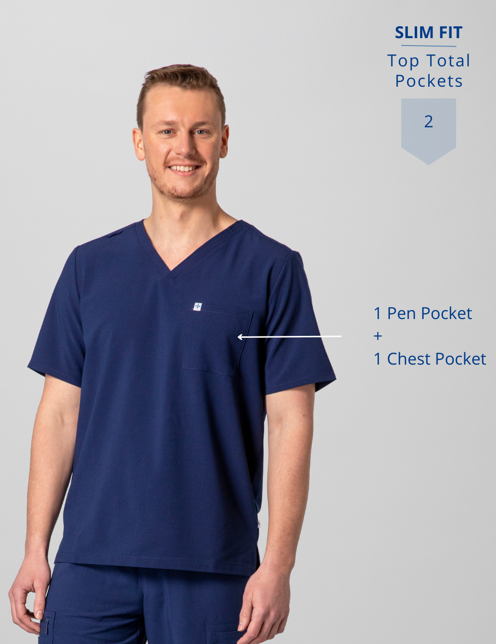 Men&#39;s Essential Scrub Top - Navy